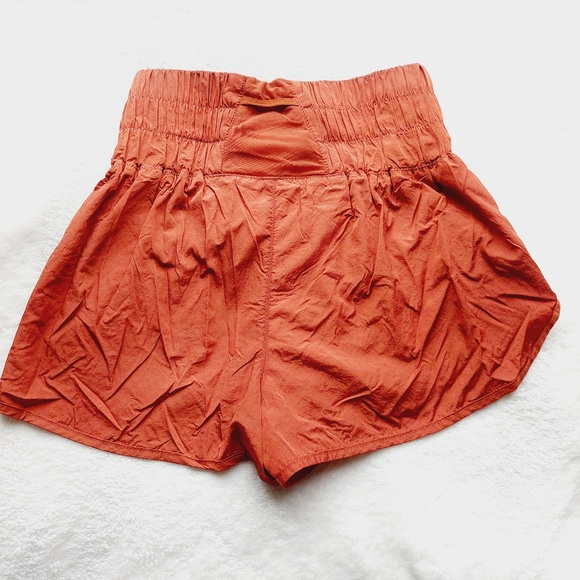 Free People Movement Orange Waist Elastic Shorts P204 - Picture 4 of 5